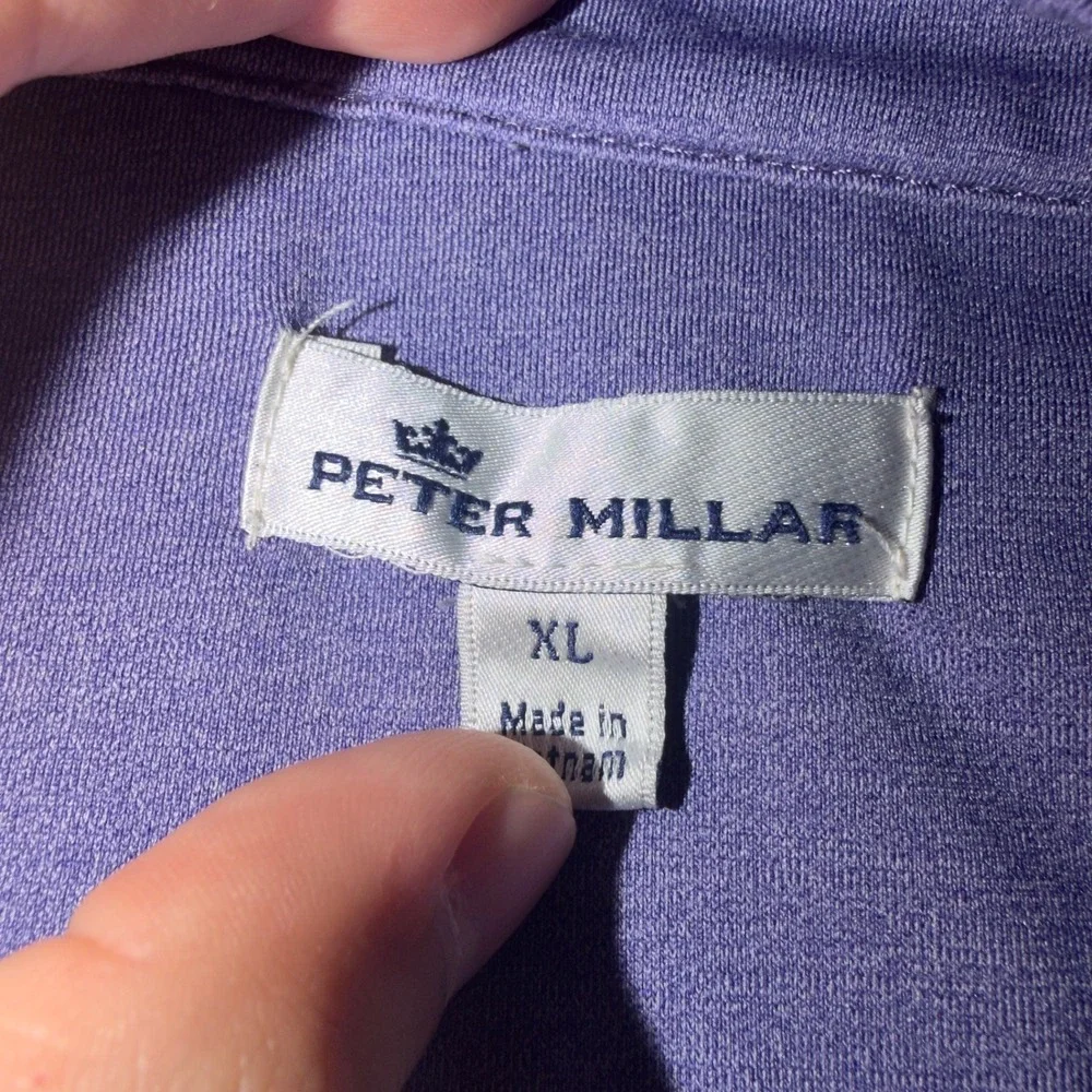 Peter Millar Lavender Quarter-Zip Pullover with Contrast Zip